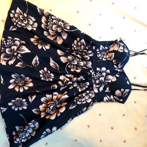 Navy Blue Flower summer dress